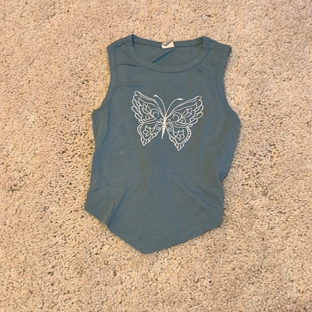 Urban Outfitters Butterfly Open Back Crop Top (S)